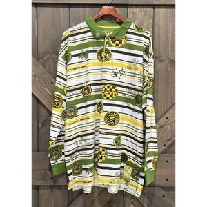 Vintage Y2K Akademiks Jeanius Level Products Long Sleeve Polo Shirt Mens 5XL NWT